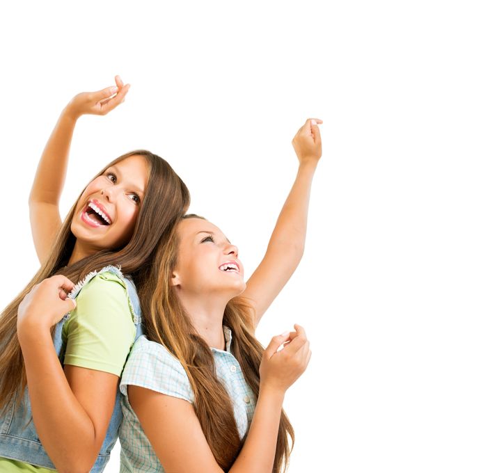 21749033 - happy teenage girls dancing beauty teenagers having fun